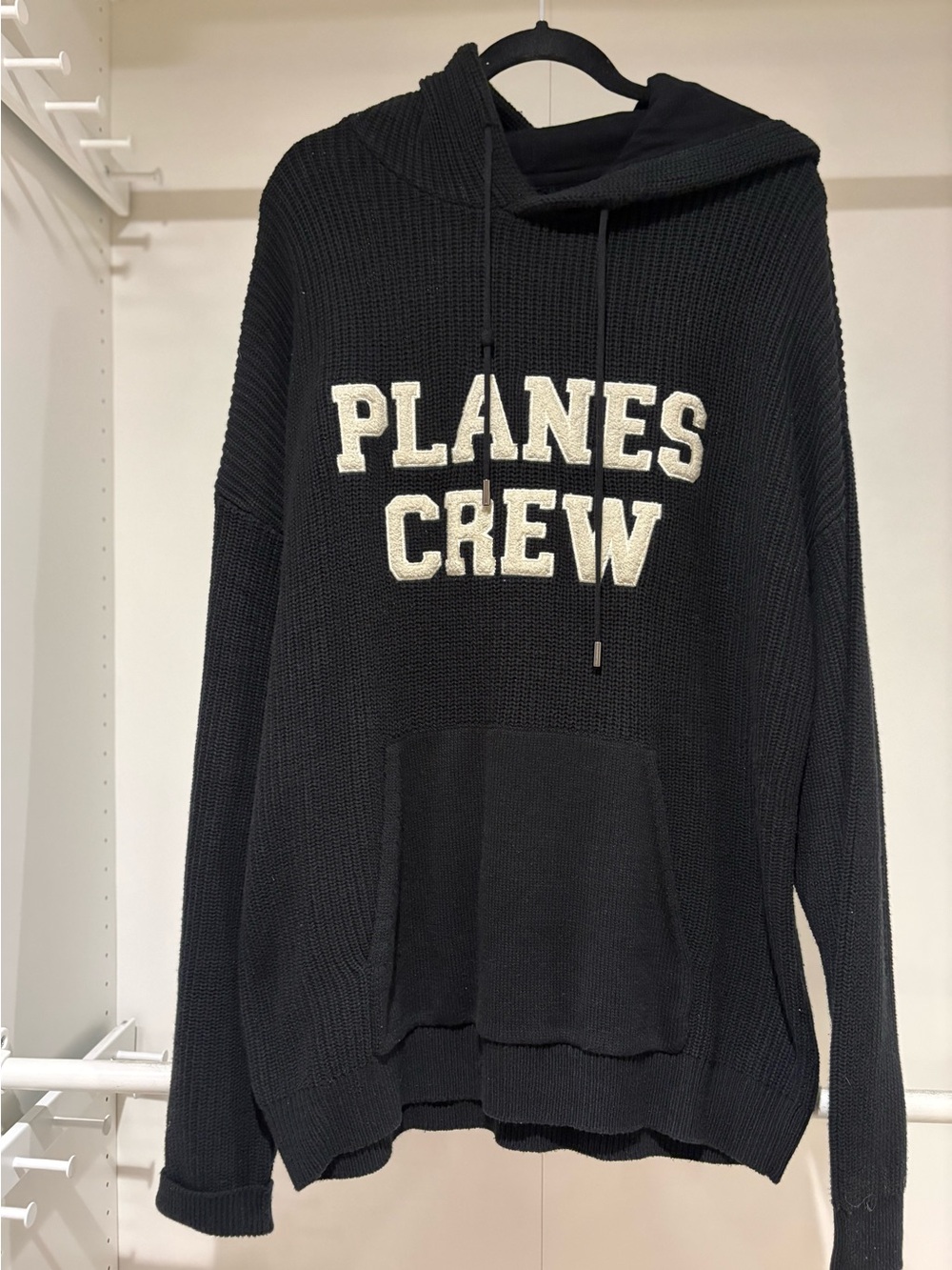PAPER PLANES - PLANES CREW Black Knit Crewneck Sweater XL